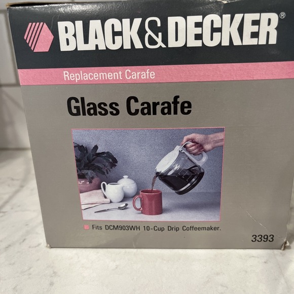 Black&Decker Glass Carafe 10‎ cup fits DCM903WH drip coffeemaker No Lid - Picture 3 of 3